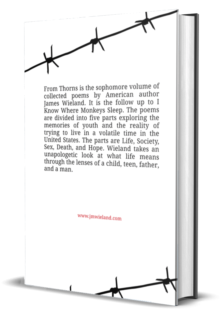 back cover - from thorns collected poems of james wieland volume 2 american author and poet