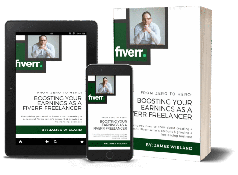 from zero to hero fiverr freelancer book james wieland composite image